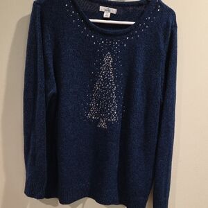 Croft & Barrow Sweater with Holiday Sparkling Tree